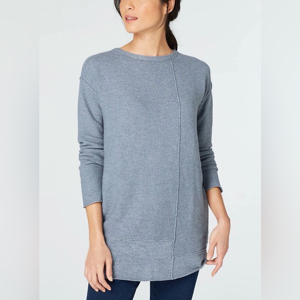 J. Jill 100% Cotton Mixed Texture Long Sleeve Size XS